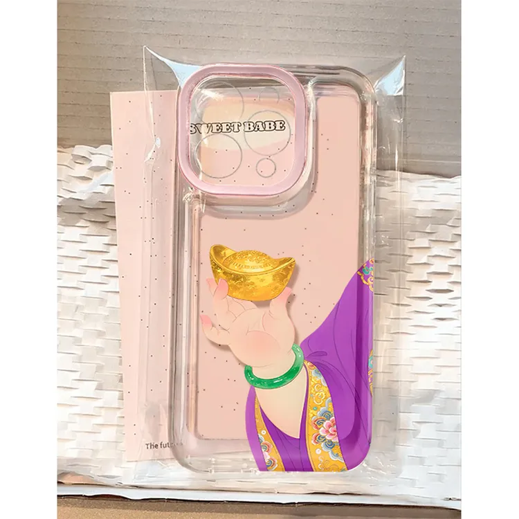 手托金元宝适用苹果17手机壳iPhone15promax防摔161514男13女12软