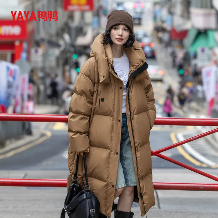 羽绒服女款爆款2025新款正品明星同款冬情侣款极寒连帽长款羽绒服