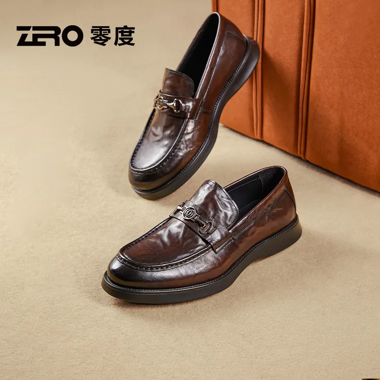 ZERO零度男鞋秋季新款正装皮鞋男商务休闲男士增高通勤乐福一脚蹬