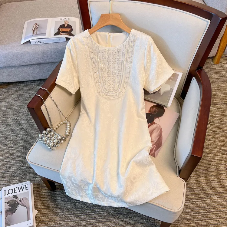 【259】短袖连衣裙女夏季新款法式小香风显瘦高级感优雅气质裙子