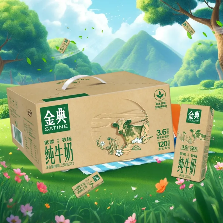 5月伊利金典纯牛奶250ml*12盒低碳环保装成人学生营养早餐纯牛奶