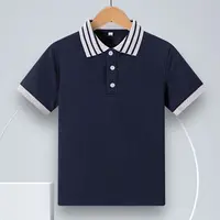 艾顿校中小学生夏季校服藏青条纹吸汗透气英伦风短袖男女儿童短袖