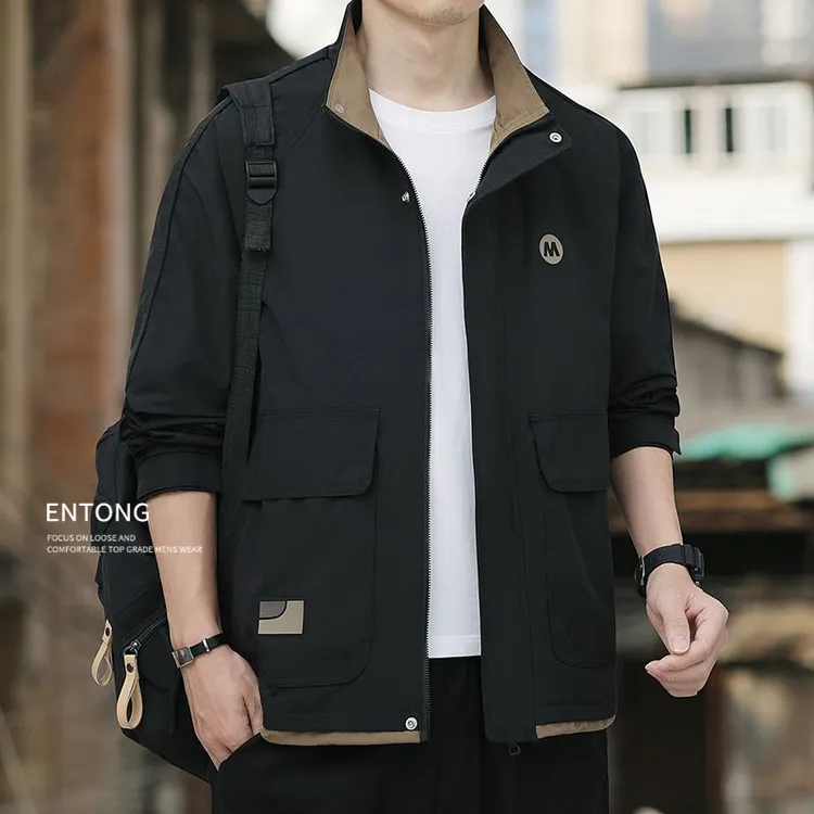 Entong外套男款春秋季上新款潮流帅气夹克秋季百搭休闲外套夹克
