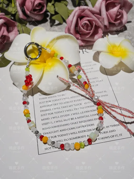 A原创设计手机链2025百搭清晰水晶复古甜美可爱可爱治愈小物件