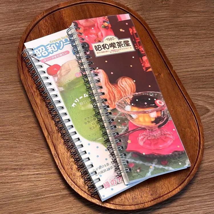 窄本长条离型本喫茶屋A5half古早风日式原创哇卡哇卡和纸胶带收纳