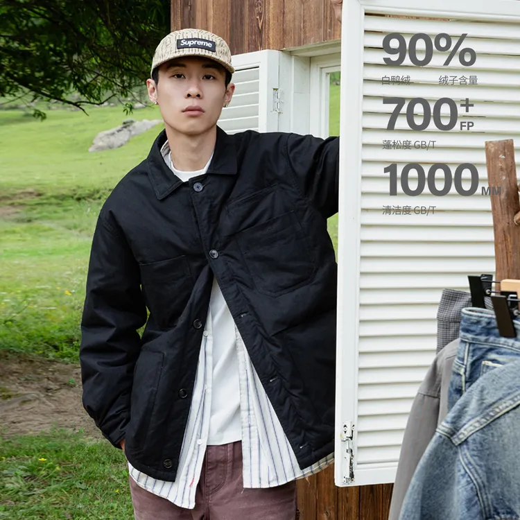 OD/CASTLE 2025冬 90%白鸭绒700蓬复古M65四袋工装翻领内胆羽绒服