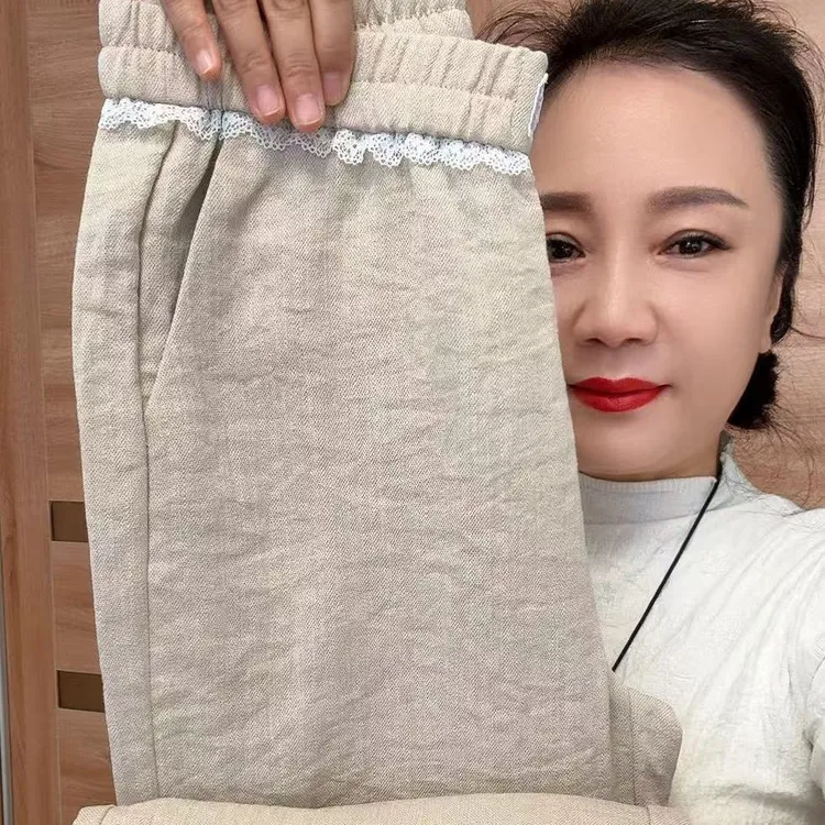 7675款夏季新款天丝麻直筒裤