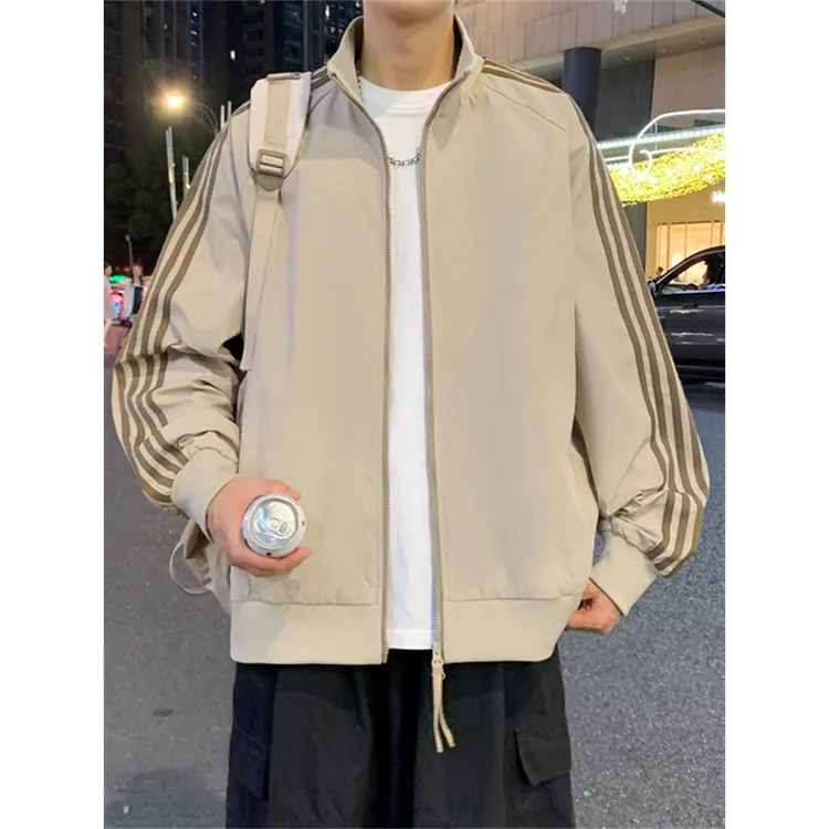 春秋季新款男宽松潮流美式拼色百搭冲锋衣夹克秋季山系拼色冲锋衣