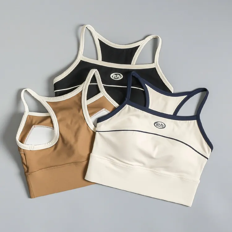 复古运动文胸吊带美背防震跑步瑜伽普拉提训练健身外穿瑜伽背心女