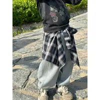 儿童秋运动裤男女童常规款格子童装休闲长裤宽松2025A106