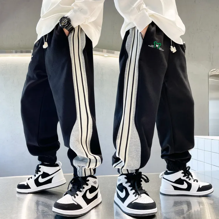 男童裤子2025年秋冬新款工装束脚裤儿童加绒加厚女童休闲裤中大童