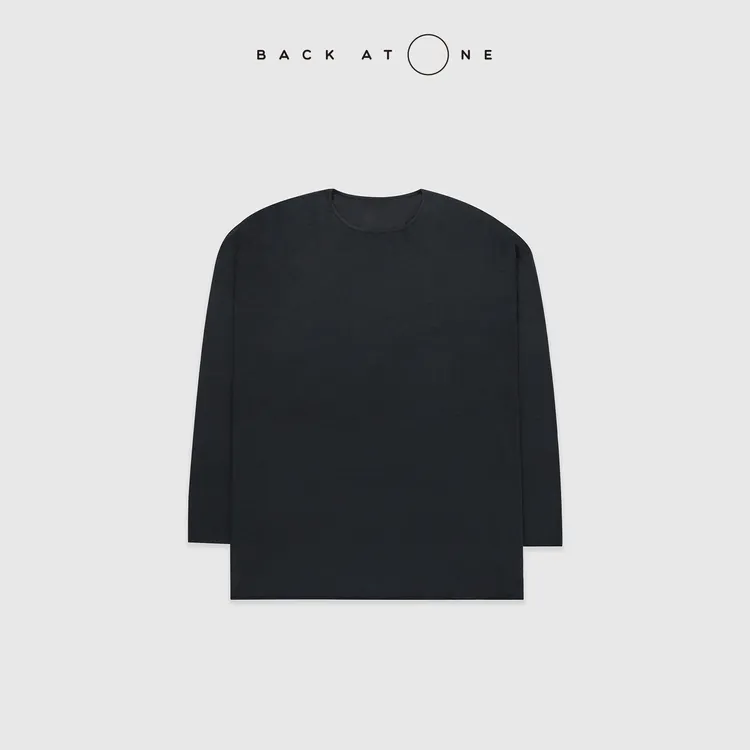 BackAtOne“山蚕风吟” 百搭柞蚕丝圆领廓形针织衫 BFS-1AB392H-K