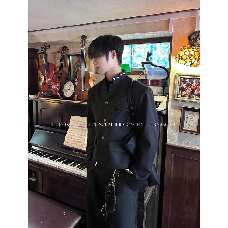JIU.L 小众铆钉高级感痞帅设计短款立体宽松百搭廓形西装外套
