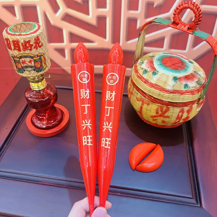 新款中秋音乐电子蜡烛家用真无烟红色长杆LED敬神用品礼品