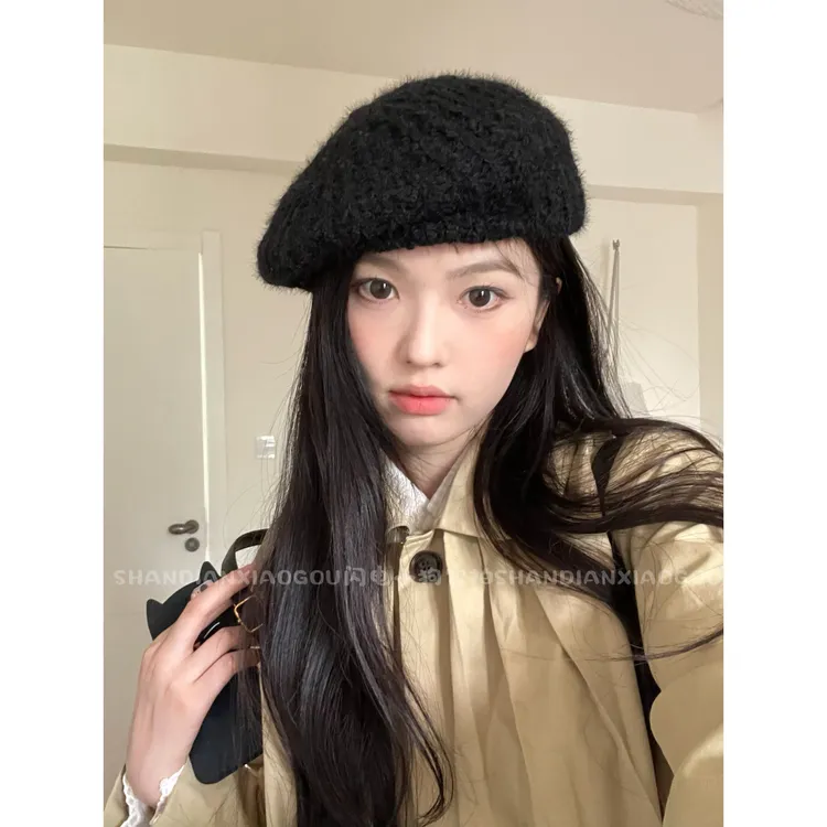 一体式英伦贝雷帽*高温定型版百搭经典秋冬帽子