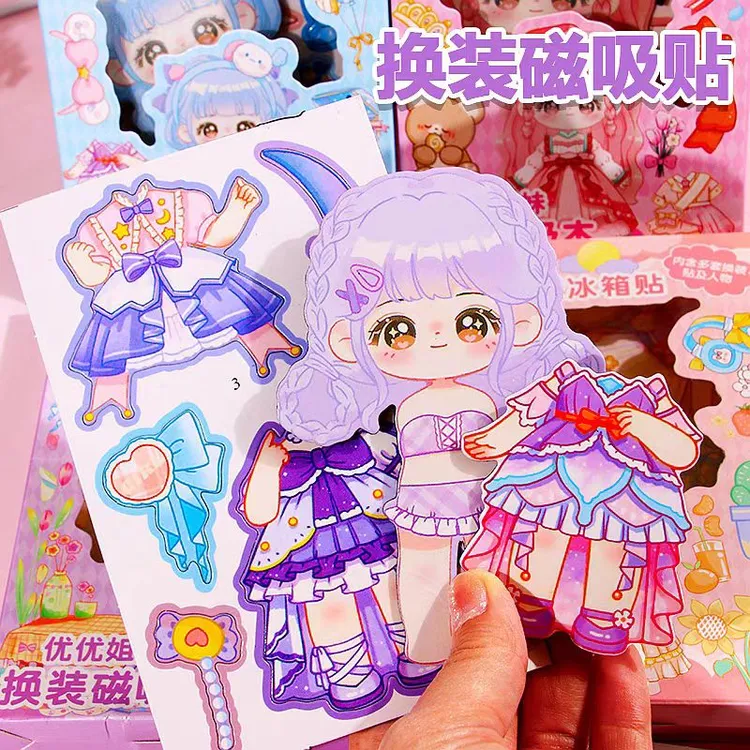 新款5套公主玩具换装磁力全套安静磁力贴画磁吸贴冰箱贴贴纸