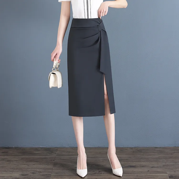 一步裙法式高腰显瘦a字半身裙女2025秋季轻熟风裙子中长款包臀裙