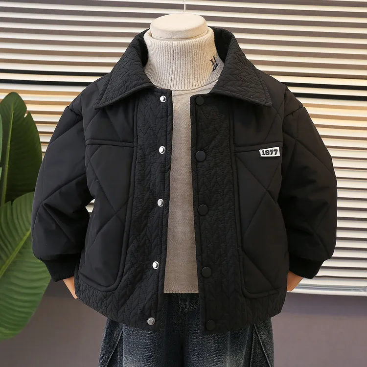 男童夹棉外套冬季2025新款儿童帅气棉衣棉服宝宝冬装衣服小童加厚
