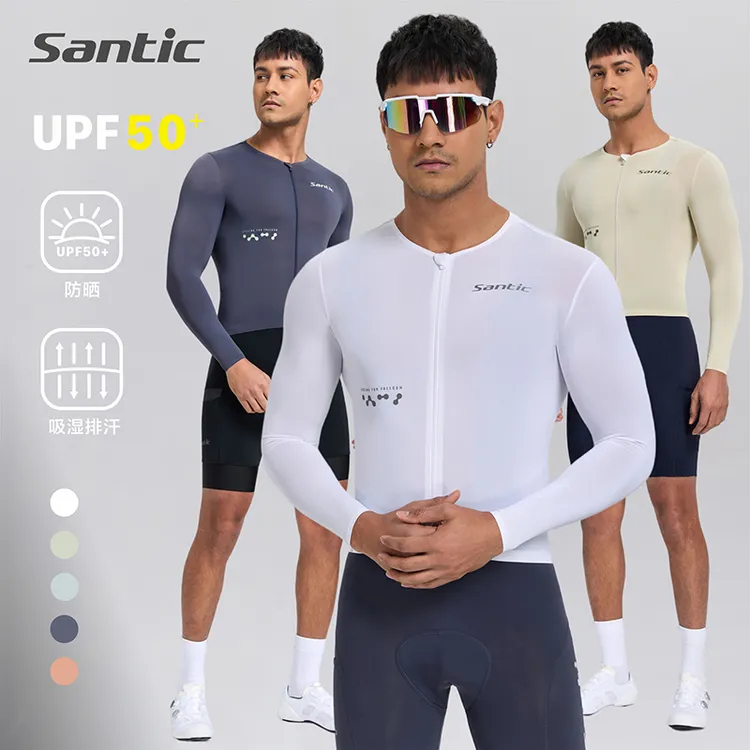 Santic/森地客25夏季春夏新品专业男士薄款防晒速干骑行服扶升