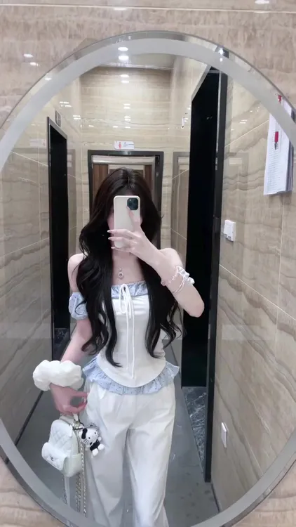 小香风夏季短袖休闲芭蕾风波点上衣百搭修身显瘦裤子洋气衣服女装