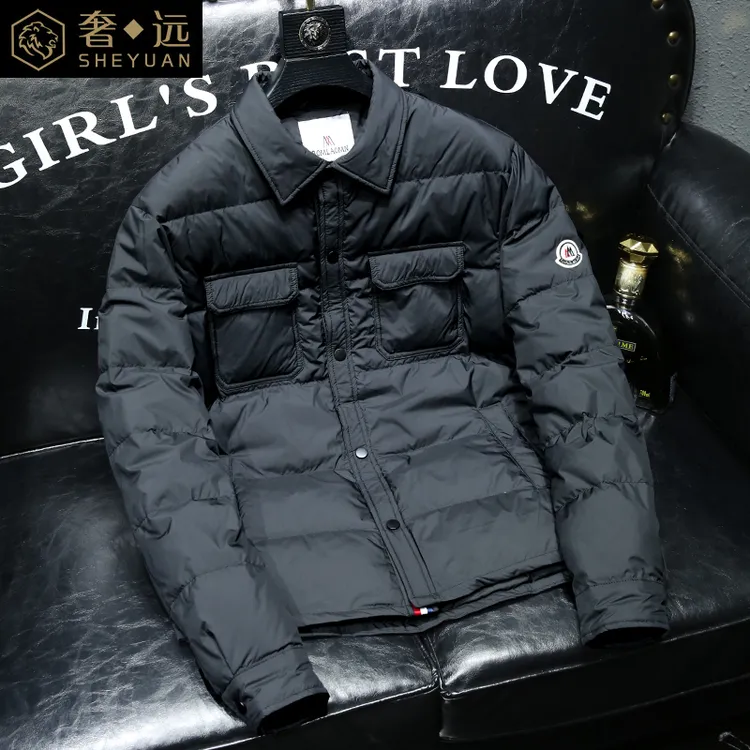 时尚休闲简约翻领轻薄款男士羽绒服2025新款冬季潮牌白鸭绒外套男