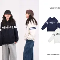 YiYi 童装两色加绒连帽卫衣0585