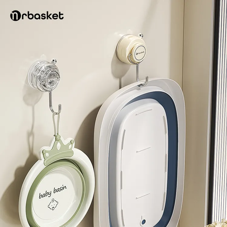 吸盘浴盆挂钩免打孔壁挂式强力浴室卫生间婴儿澡盆脸盆收纳挂粘钩