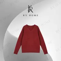 【容雨RYHOME】100超细美丽诺羊毛轻奢V领套头毛衣253M3106