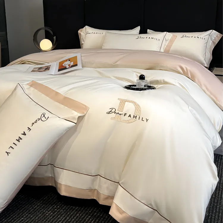 高档轻奢A类200支欧式长绒棉四件套全棉纯棉床单床笠被套床上用品