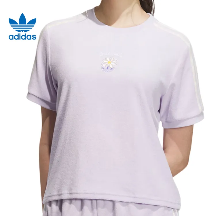adidas Originals阿迪三叶草女子GFX TEE针织无领短T恤KB8961