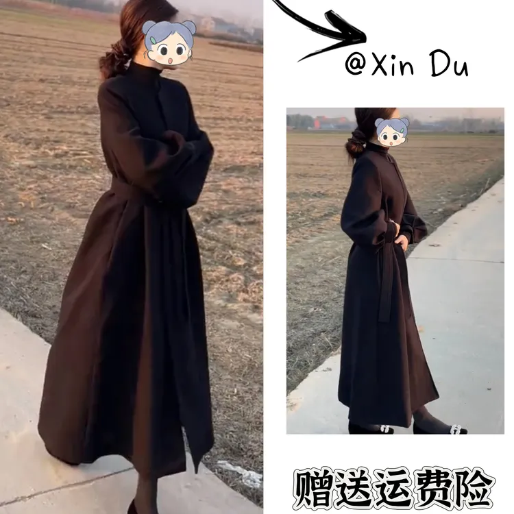 2025秋冬季新款时尚显瘦气质女士网红洋气风衣百搭款D24957