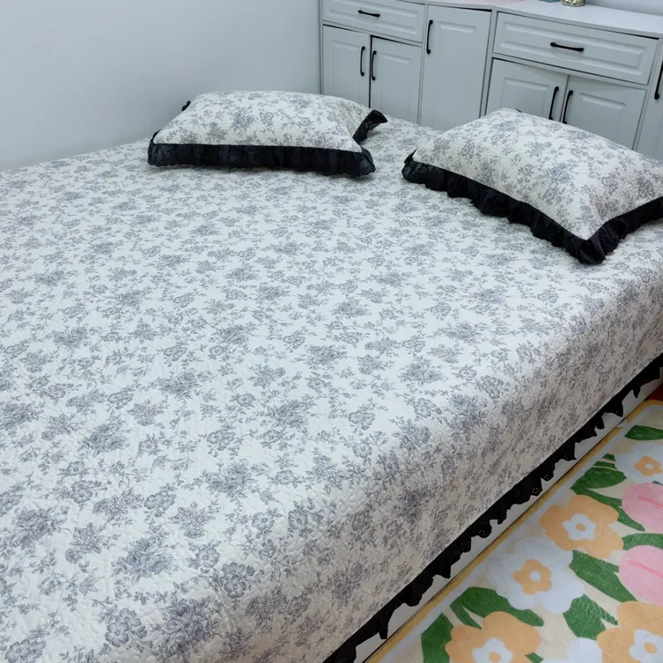 全棉榻榻米夹棉大床盖大炕盖三件套四件套床单