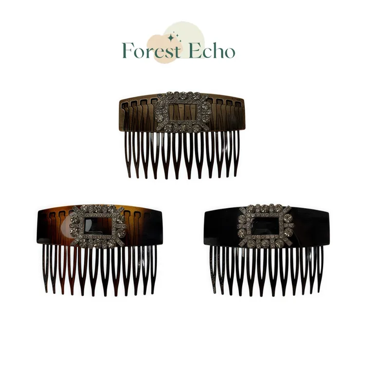 Forest Echo 上新 东大门 气质百搭闪亮方钻倒插梳发饰发卡