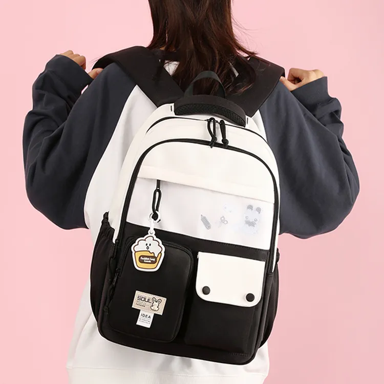大容量学院风背包女初中高中生书包可爱减负小学生3-6年级双肩包