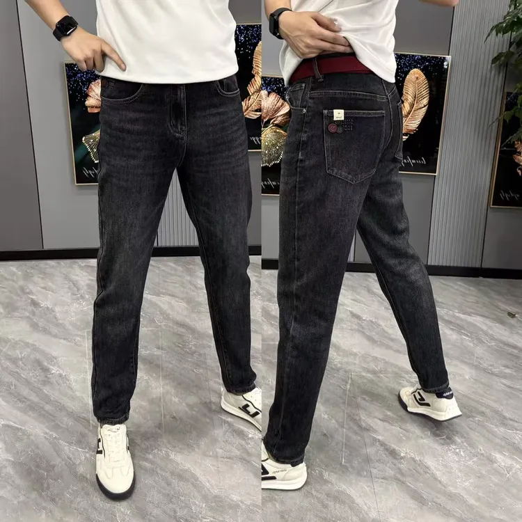 牛仔裤男款早秋新款裤子男时尚百搭男裤水洗耐磨小直筒裤弹力修身