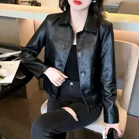 春秋短款皮衣外套女洋气百搭高档水洗皮夹克女设计感机车风上衣女