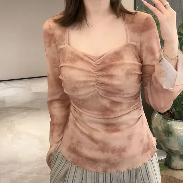 【曼尼时差】2025秋款设计感时尚原创休闲风收腰显瘦印花T恤上衣