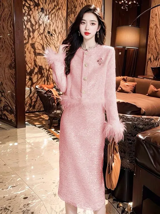 轻奢高级感小香风套装裙女2025秋装名媛短裙两件套秋季穿搭一整套