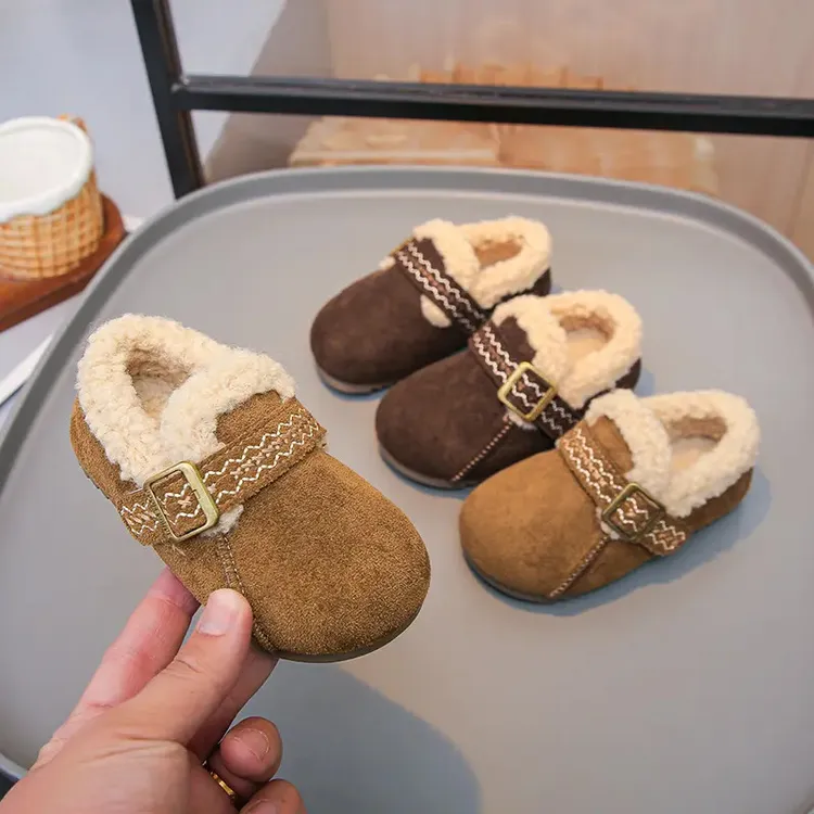 ABC儿童韩版棉鞋2025冬季新款女童时尚森系加绒勃肯鞋男童棉