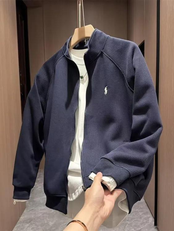 2025秋冬新款男士拉链开衫卫衣时尚百搭休闲长袖休闲运动衫外套潮