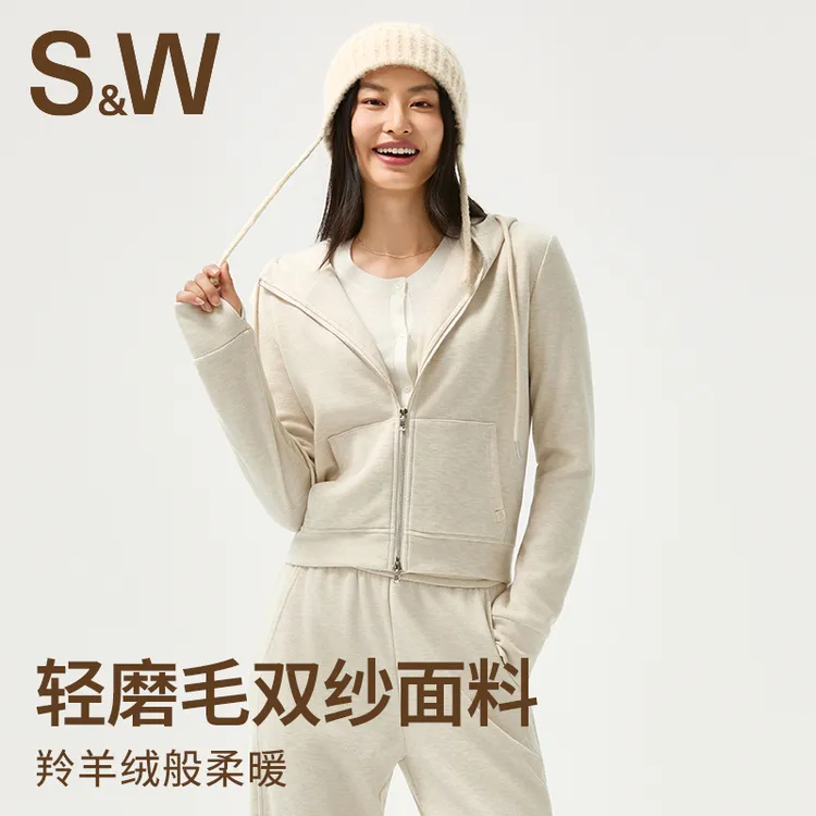 SW休闲运动连帽长袖户外休闲秋冬跑步时尚女士显瘦卫衣1443