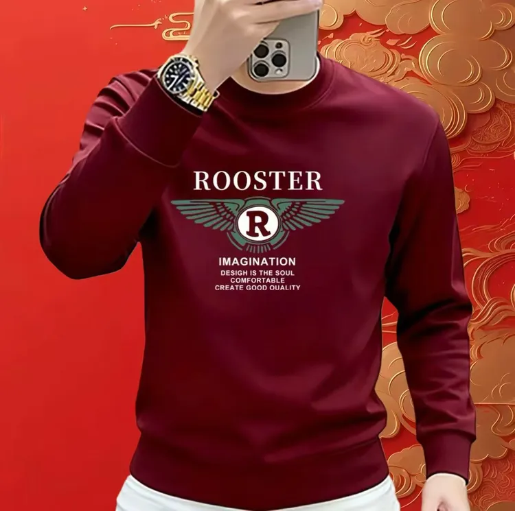 新款爆款男式加绒加厚秋冬季潮牌长袖男士卫衣圆领时尚百搭男上衣