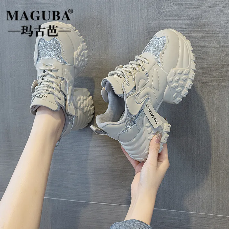 MAGUBA/玛古芭轻奢老爹鞋女厚底增高舒适防滑时尚休闲百搭运动鞋