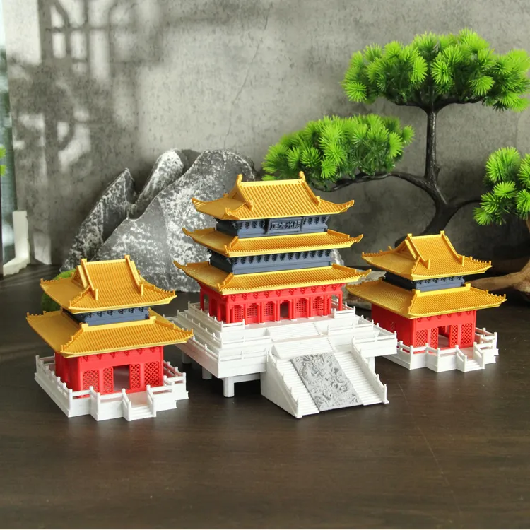 中式复古带楼阁大殿家居鱼缸水陆缸假山景观沙盘造景装饰摆件
