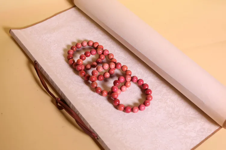 非金属木质手链 粉象1.2单圈手串