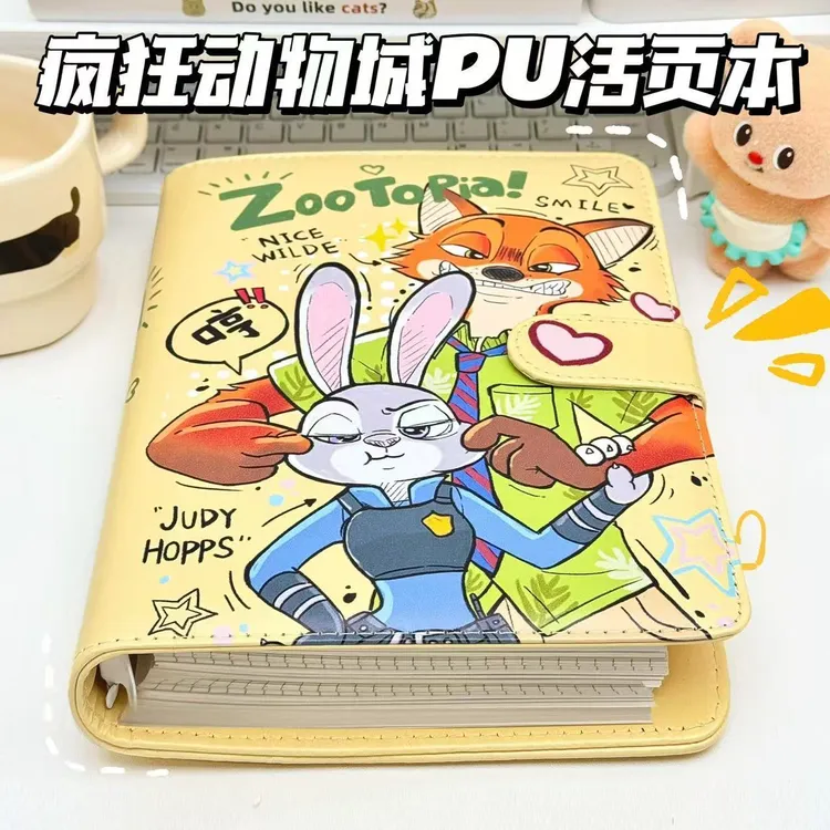 A6笔记本ins高颜值pu皮质招财小猫可爱活页少女心学生新款手账本s