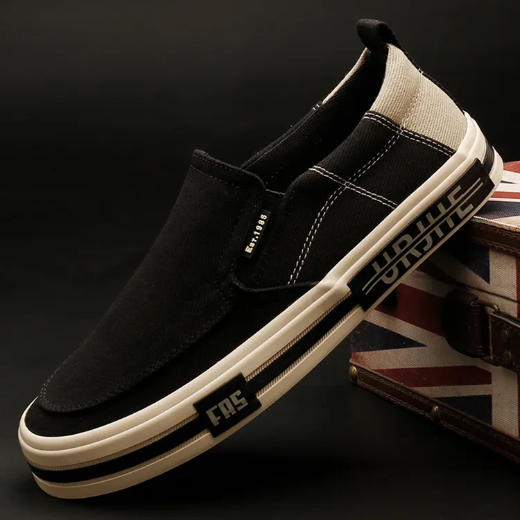 25807 男鞋一脚蹬懒人鞋百搭潮鞋春秋男士低帮布鞋轻便透气帆布鞋