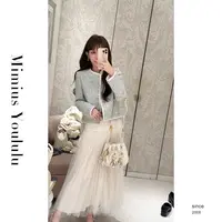 【mimius】U 25早秋小香风名媛气质菱格粗花呢外套+裙裤 G07149