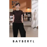 BAYBERYL老贝高铁4.0修身羊毛柔弹圆领短袖针织衫NT5H1102