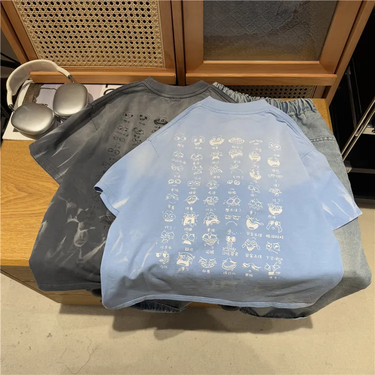 吴小越w1167男童夏款短袖圆领数码印花韩版棉t恤中大童儿童上衣